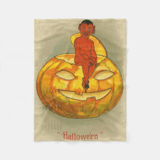 Vintage Halloween - Atop the Jack-O-Lantern Fleece Blanket