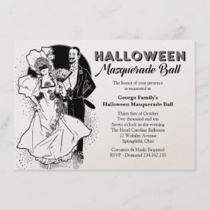 Vintage Halloween Ball Masquerade Party Invitation