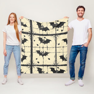 Vintage Halloween Bat Flight Pattern Fleece Blanket
