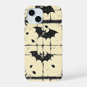 Vintage Halloween Bat Flight Pattern iPhone 15 Case