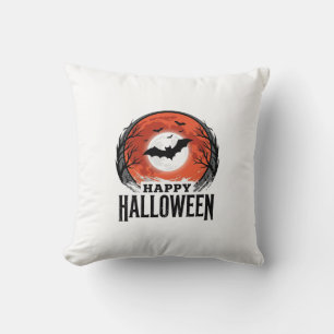 Vintage Halloween Bat Moon Engraving Design_1 Cushion