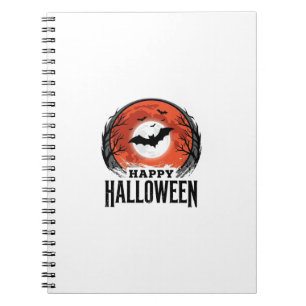 Vintage Halloween Bat Moon Engraving Design_1 Notebook