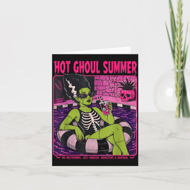 Vintage Halloween Beach Summerween Tail Card (Front)