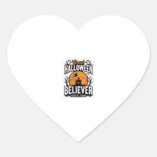 Vintage Halloween Believer Since 1966 Graphic_1 Heart Sticker