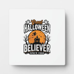 Vintage Halloween Believer Since 1966 Graphic_1 Plaque