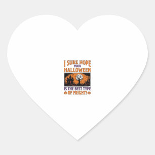 Vintage Halloween Best Type Of Fright Design_1 Heart Sticker