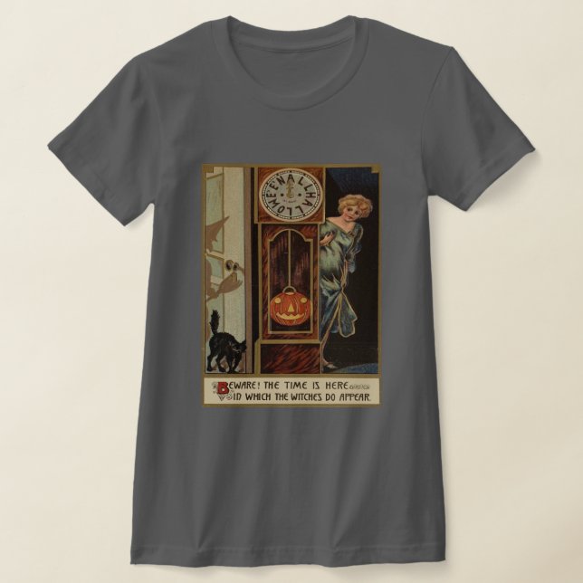 Vintage Halloween Bewitching Hour T-Shirt (Laydown)