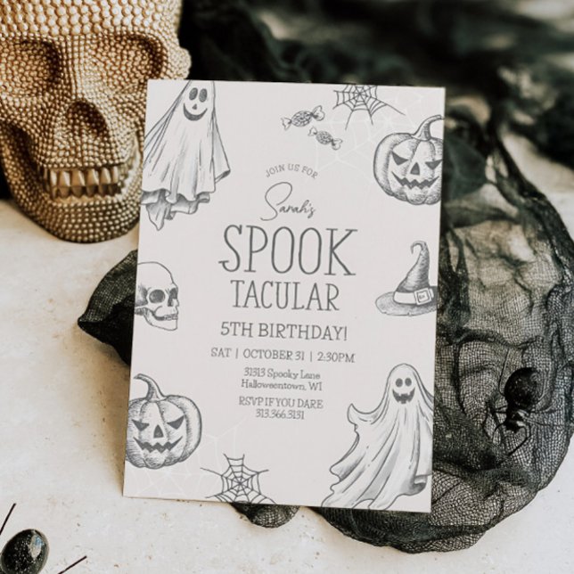 Vintage Halloween Birthday Invitation Any Age (Vintage Halloween Birthday Invitation)