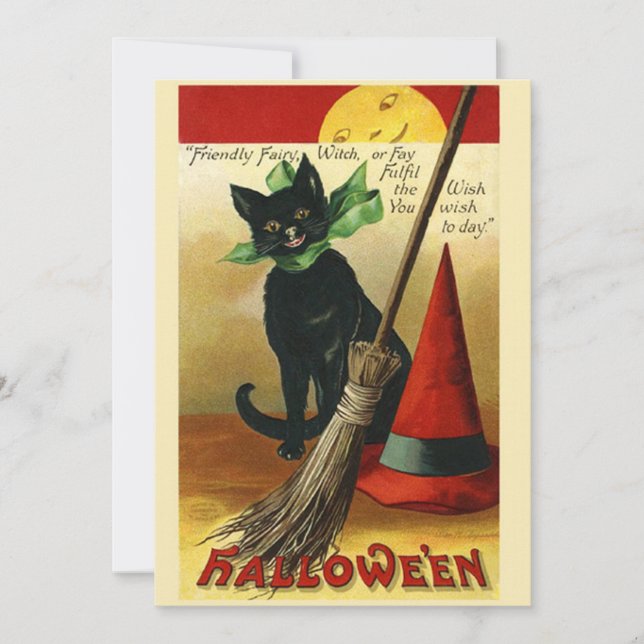 Vintage Halloween Black Cat (Front)