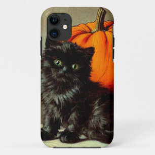 Vintage Halloween Black Cat and Pumpkins Case-Mate iPhone Case