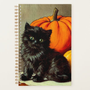 Vintage Halloween Black Cat and Pumpkins Planner