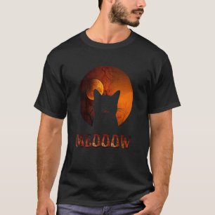 Vintage Halloween Black Cat Costume meow sunset si T-Shirt