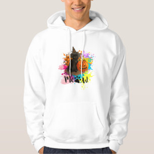 Vintage Halloween Black Cat Hoodie