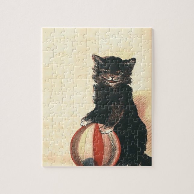 Vintage HALLOWEEN Black Cat Jigsaw Puzzle (Vertical)
