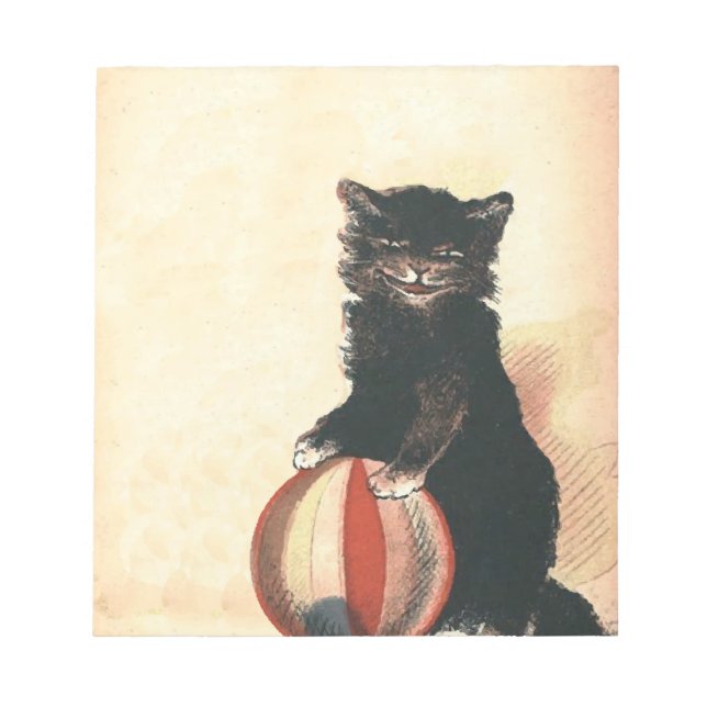 Vintage HALLOWEEN Black Cat Notepad (Front)
