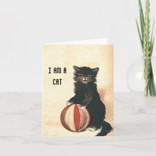 Vintage HALLOWEEN Black Cat or Cat Lovers Note Car Card