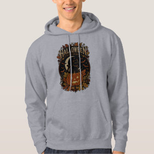 Vintage Halloween Black Cat & Pumpkin Hoodie