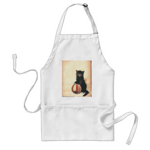 Vintage HALLOWEEN Black Cat Standard Apron