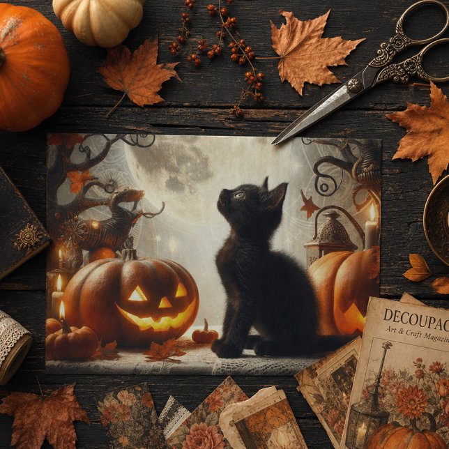 Vintage Halloween Black Cat Tissue Paper (Creator Uploaded)