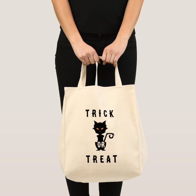 Vintage HALLOWEEN Black Cat Tote Bag (Front (Product))