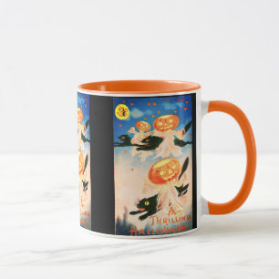 Vintage Halloween Black Cats Mug