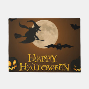 Vintage Halloween Black Evil Witch Doormat