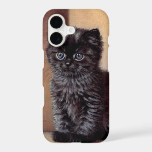 Vintage Halloween Black Kitten Illustration