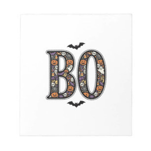 Vintage Halloween Boo Doodle Vector Design_1 Notepad