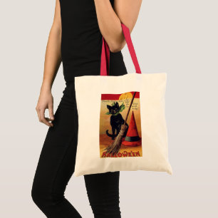 Vintage Halloween by Ellen Clapsaddle, Black Cat Tote Bag