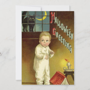 Vintage Halloween by Ellen Clapsaddle, Ghost Story Invitation