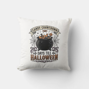 Vintage Halloween Candy Countdown Shirt Design_1 Cushion