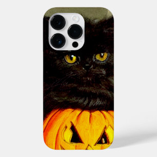 Vintage Halloween Cat and Jack-o’-lantern Case-Mate iPhone 14 Pro Case