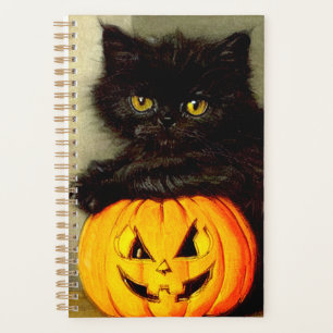 Vintage Halloween Cat and Jack-o’-lantern Planner