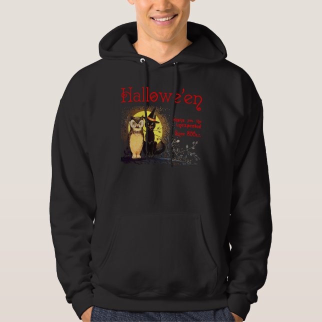 Vintage Halloween Cat and Owl Sweatshirts (Front)