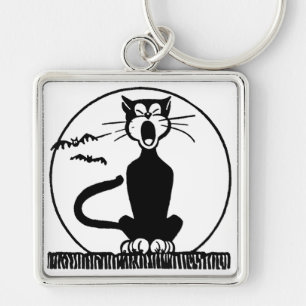 Vintage Halloween Cat Key Ring