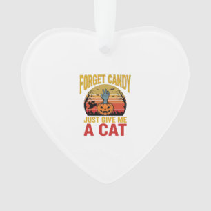 Vintage Halloween Cat Lover Funny Candy Shirt Desi Ornament