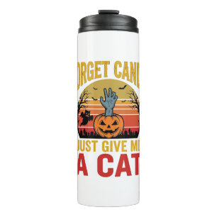 Vintage Halloween Cat Lover Funny Candy Shirt Desi Thermal Tumbler