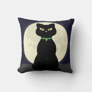 Vintage Halloween cat pillow