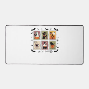 Vintage Halloween Cat Postage Stamp Collection T-s Desk Mat