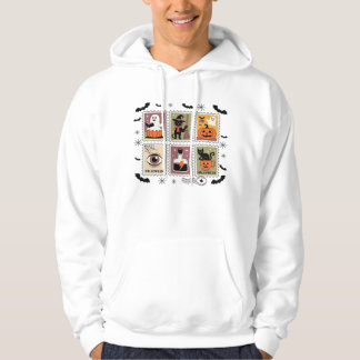Vintage Halloween Cat Postage Stamp Collection T-s Hoodie