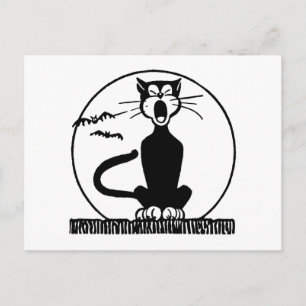 Vintage Halloween Cat Postcard