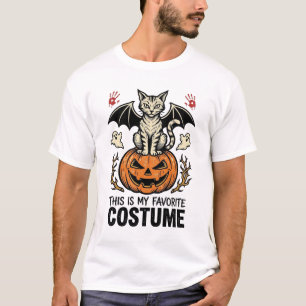 Vintage Halloween Cat Pumpkin Costume Shirt Design