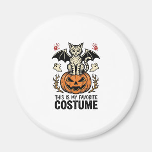 Vintage Halloween Cat Pumpkin Costume Shirt Design Magnet