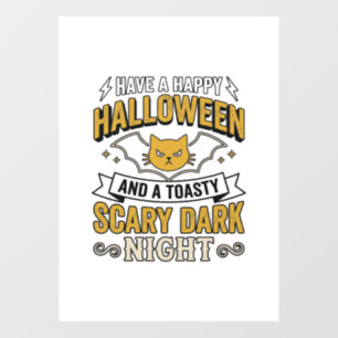 Vintage Halloween Cat Scary Dark Night Design_1