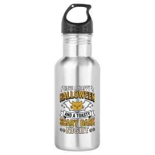 Vintage Halloween Cat Scary Dark Night Design_1 532 Ml Water Bottle