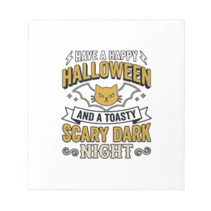 Vintage Halloween Cat Scary Dark Night Design_1 Notepad