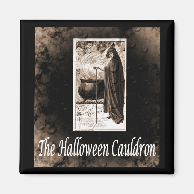 Vintage Halloween Cauldron Magnet (Front)
