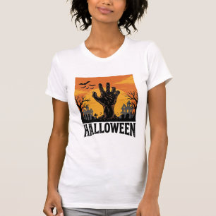 Vintage Halloween Cemetery Zombie Hand Shirt Desig
