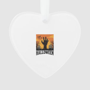 Vintage Halloween Cemetery Zombie Hand Shirt Desig Ornament