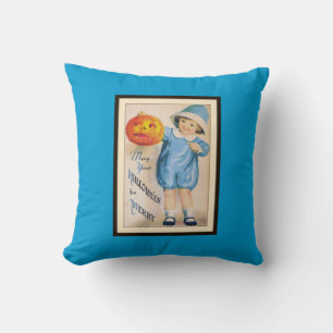 Vintage Halloween Child with Jack o' Lantern Cushion